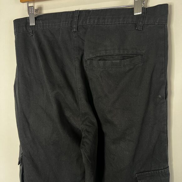 boohoo MAN Cargo Pants Black Flap Pocket Y2K Style Cotton Women's Size Small - Picture 8 of 11